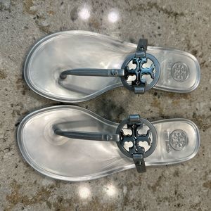 Tory Burch Miller Thong Clear Jelly Slip On Sandals Size 5 - like new